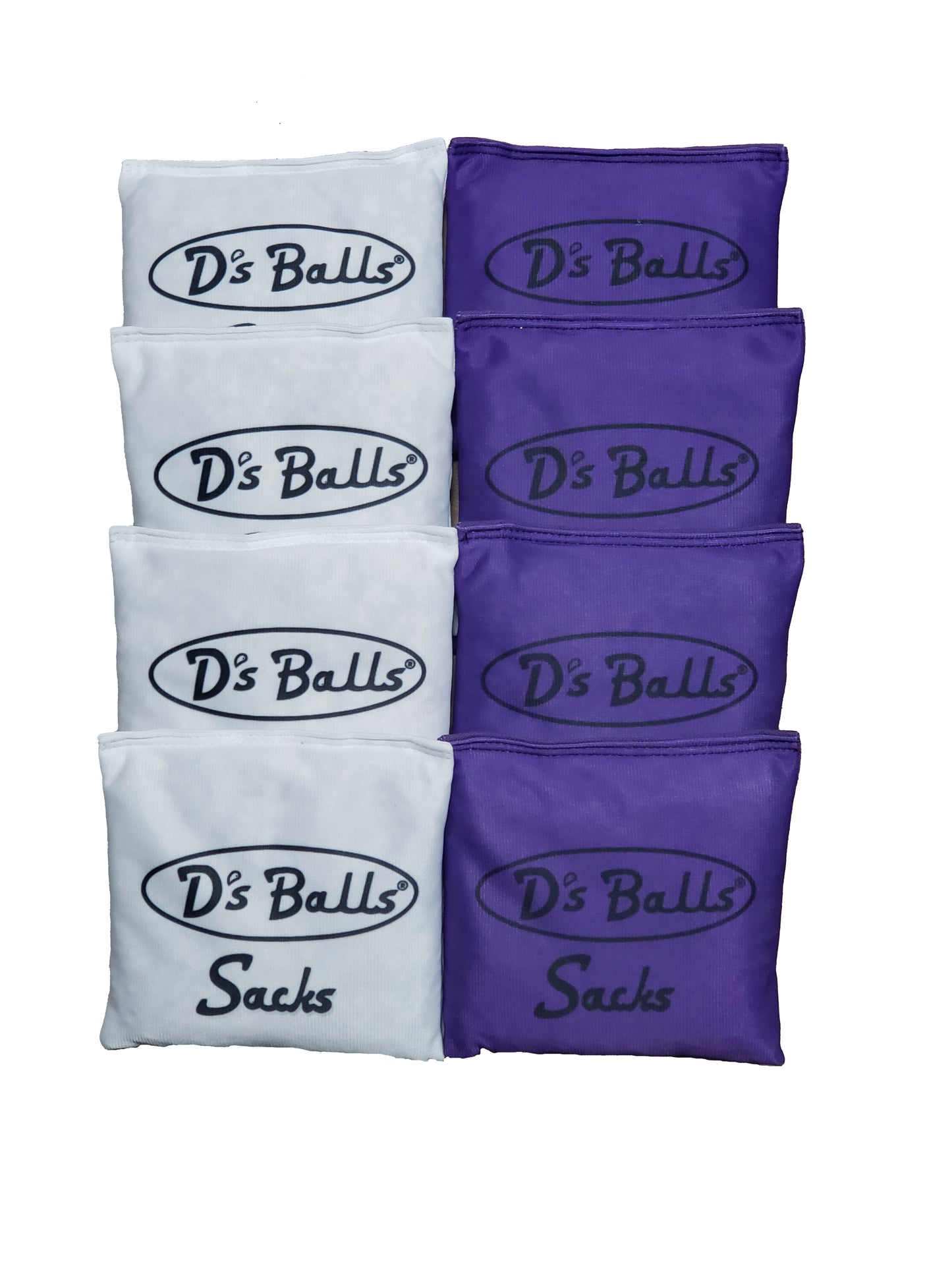 D's Balls® Sacks Double Stitched Dual Sided Duck Cloth/Microsuede Resin Filled Cornhole Bags! "D's Balls® Get Tossed"